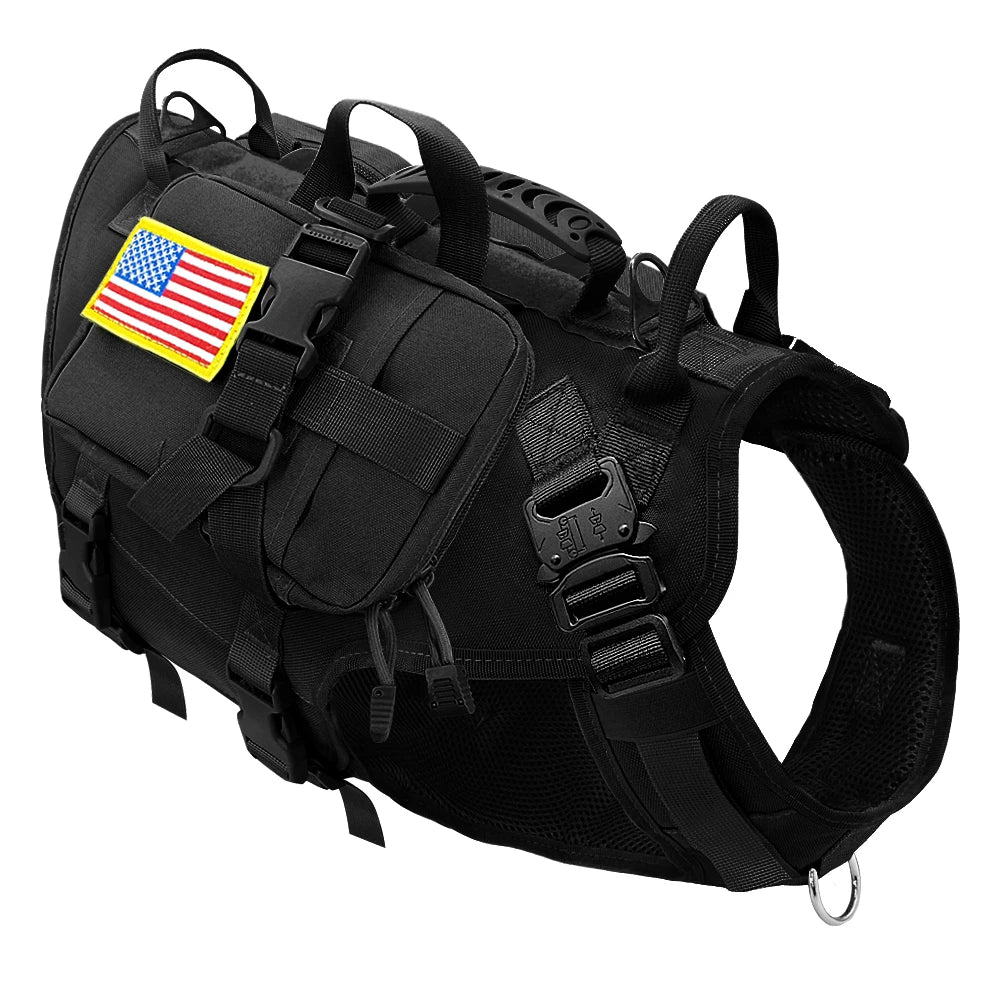 Tactical No-Pull Dog Harness Vest with MOLLE Pouches