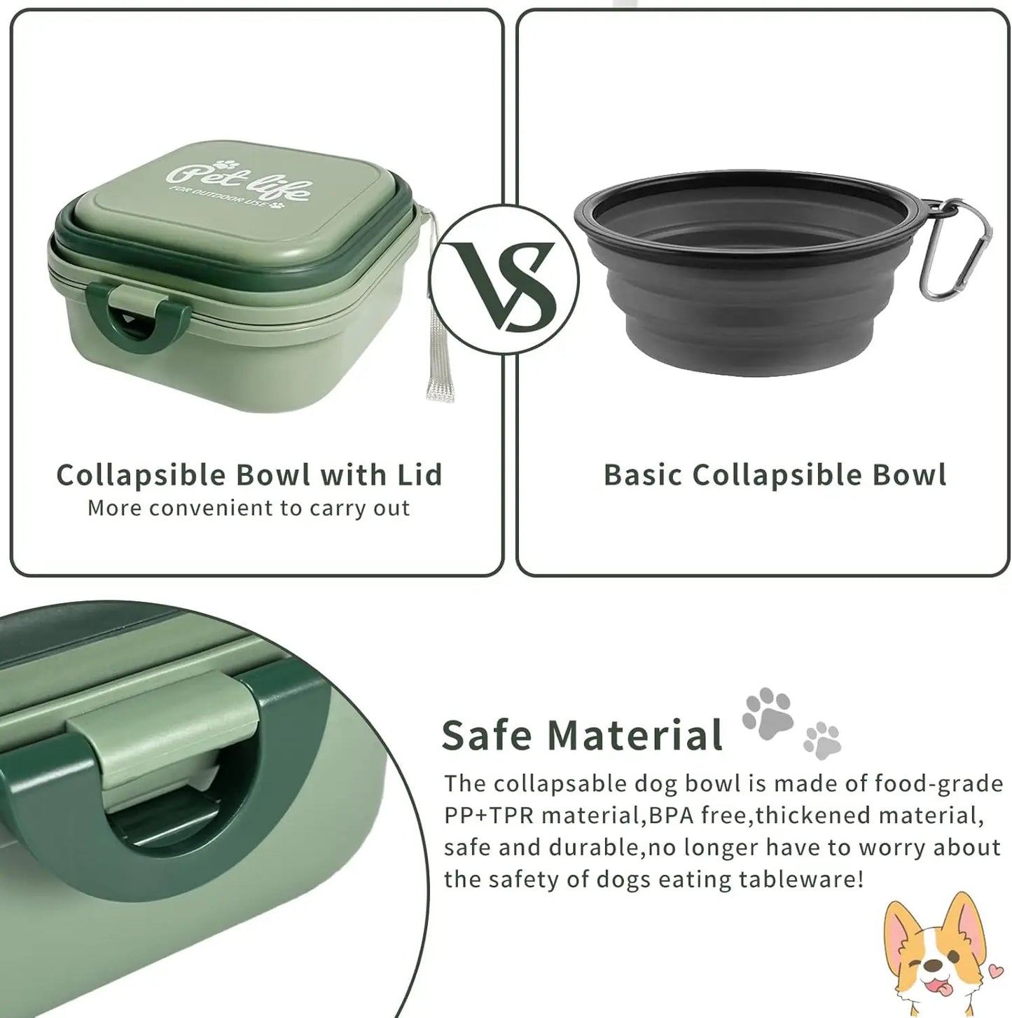 2-in-1 Portable Dog Travel Bowl