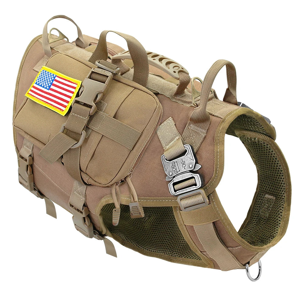 Tactical No-Pull Dog Harness Vest with MOLLE Pouches