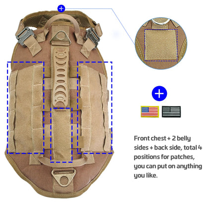 Tactical No-Pull Dog Harness Vest with MOLLE Pouches