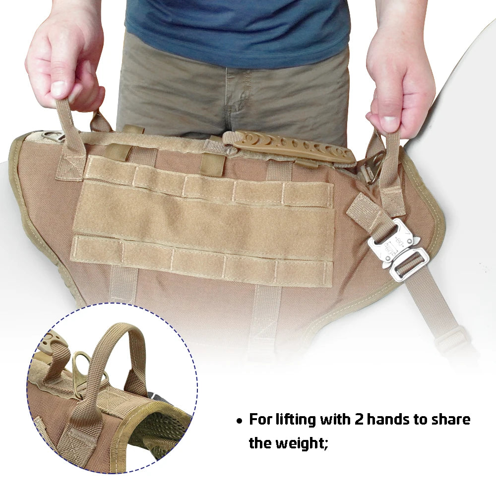 Tactical No-Pull Dog Harness Vest with MOLLE Pouches