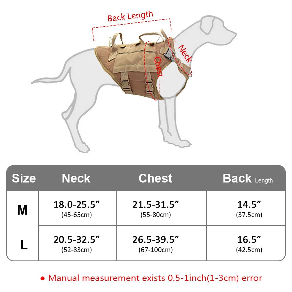 Tactical No-Pull Dog Harness Vest with MOLLE Pouches