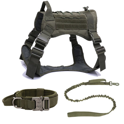 Tactical Dog Harness & Leash Set with Collar