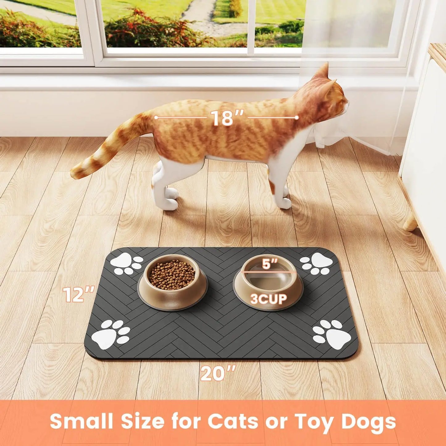 Pet Food & Water Bowl Mat
