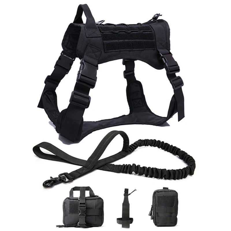 Tactical Dog Harness & Leash Set with Collar