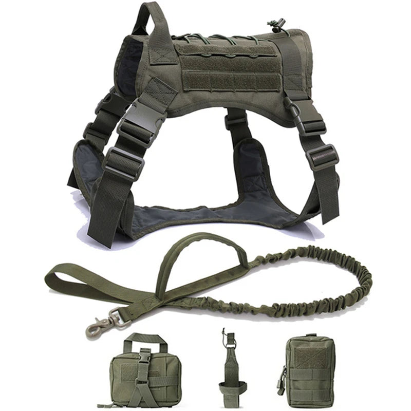 Tactical Dog Harness & Leash Set with Collar