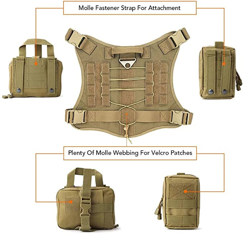 Tactical Dog Harness & Leash Set with Collar