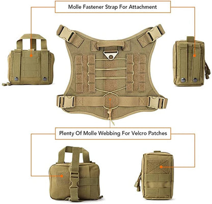 Tactical Dog Harness & Leash Set with Collar