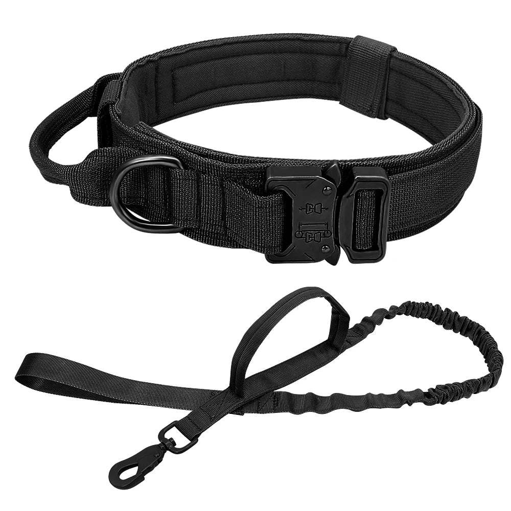Tactical Dog Collar & Bungee Leash Set