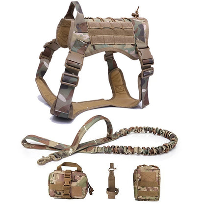 Tactical Dog Harness & Leash Set with Collar