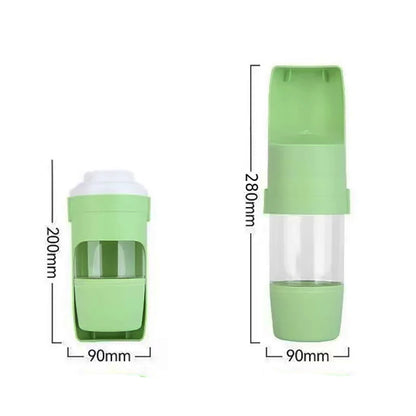 2-in-1 Pet Water Bottle & Food Container