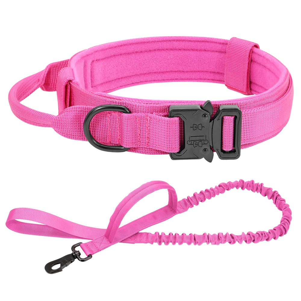 Tactical Dog Collar & Bungee Leash Set