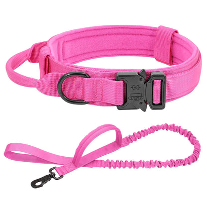 Tactical Dog Collar & Bungee Leash Set