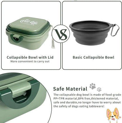 2-in-1 Portable Dog Travel Bowl