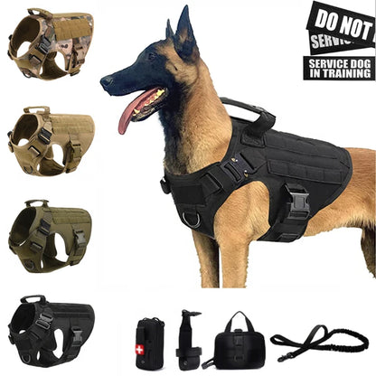 Tactical Dog Harness & Leash Set with Collar