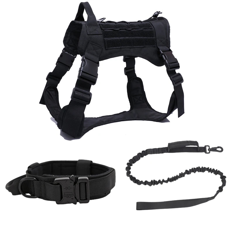 Tactical Dog Harness & Leash Set with Collar