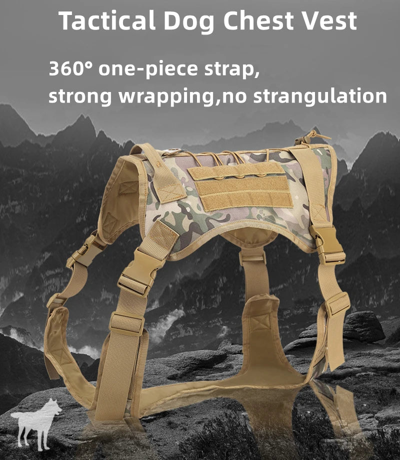 Tactical Dog Harness & Leash Set with Collar