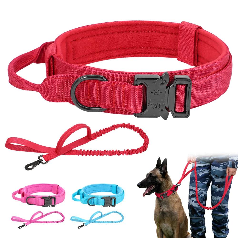 Tactical Dog Collar & Bungee Leash Set