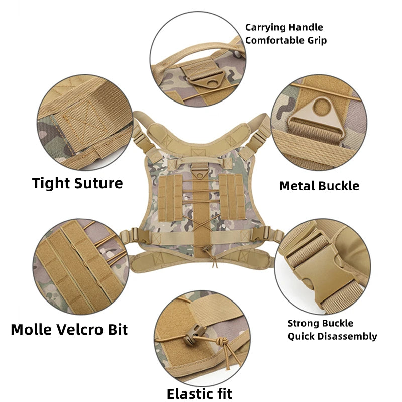 Tactical Dog Harness & Leash Set with Collar
