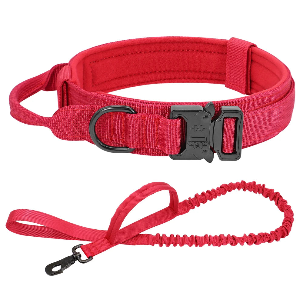 Tactical Dog Collar & Bungee Leash Set