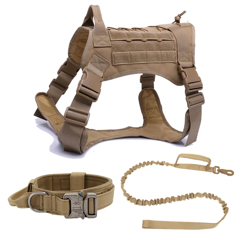 Tactical Dog Harness & Leash Set with Collar