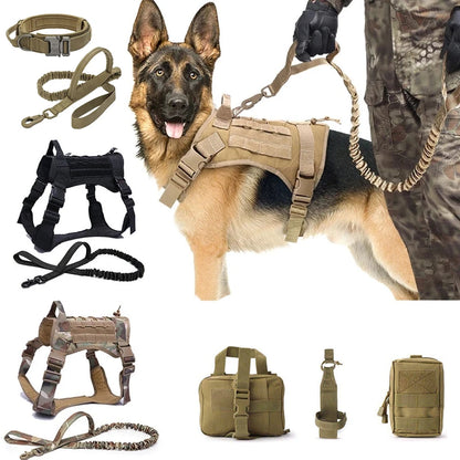 Tactical Dog Harness & Leash Set with Collar