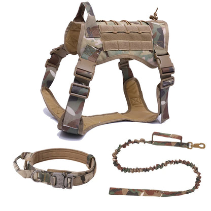 Tactical Dog Harness & Leash Set with Collar