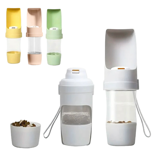 2-in-1 Pet Water Bottle & Food Container