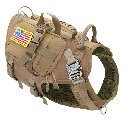 Tactical No-Pull Dog Harness Vest with MOLLE Pouches