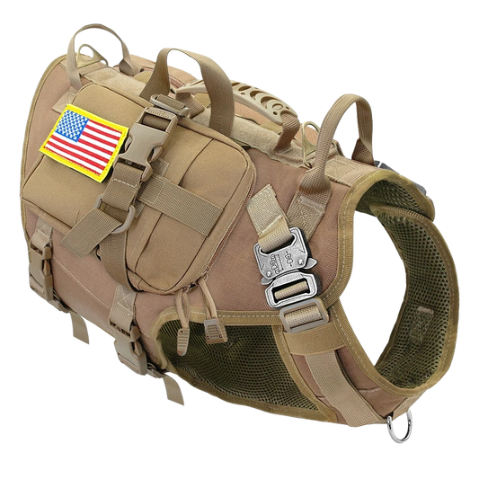 Tactical No-Pull Dog Harness Vest with MOLLE Pouches